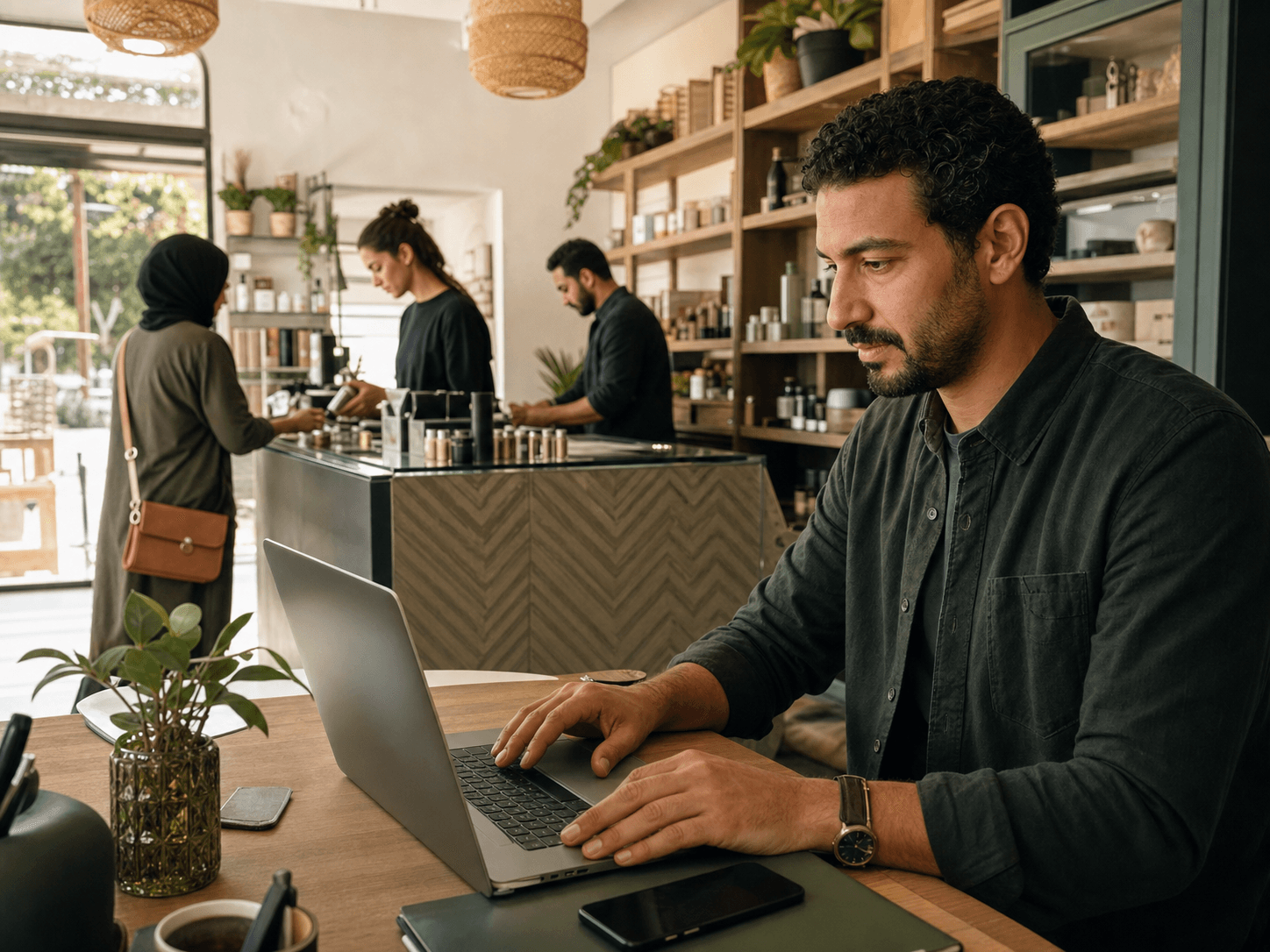 A business owner reviewing and approving assistant answers
