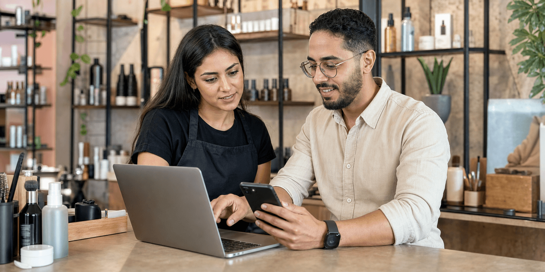 A business owner setting up Dayfina with a local specialist